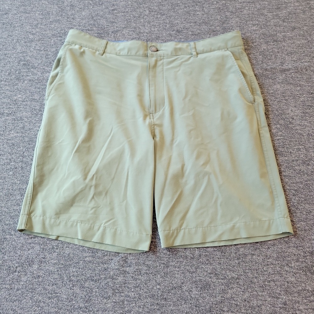 Faherty All Day Shorts Men's 35 Green 9" Inseam Drawstring Chino Stretch Casual